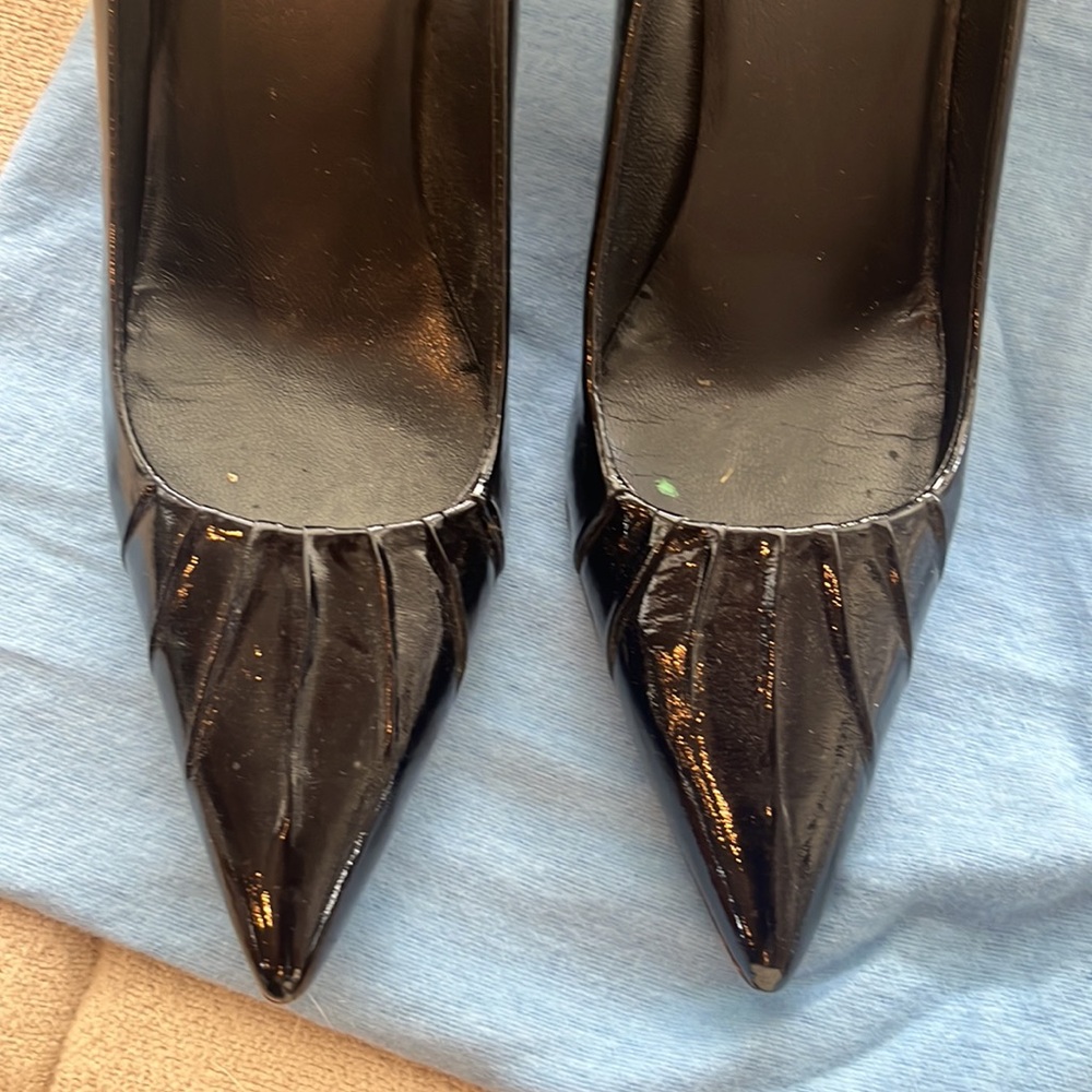 Prada Black Patent Leather Pointed Toe Heels - Picture 2 of 5